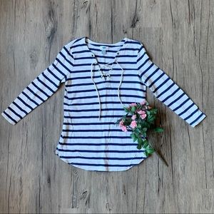 Old Navy | Striped Lace-Up Top